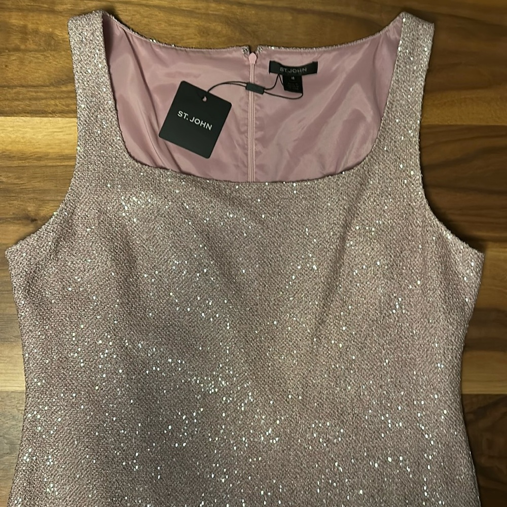 St. John Sequin Midi Sheath Dress